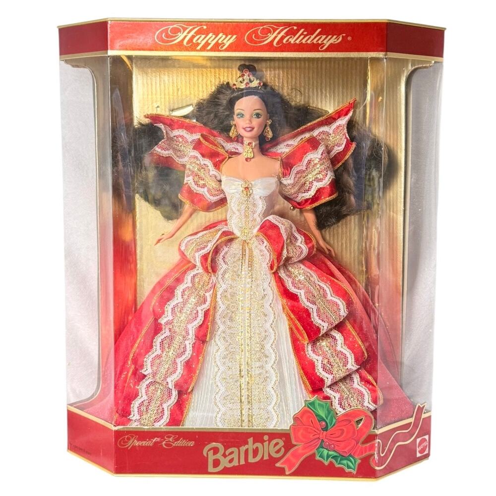 Happy Holiday Barbie Doll Rare Error Box Eye Color Blue 1997 Mattel Special Ed